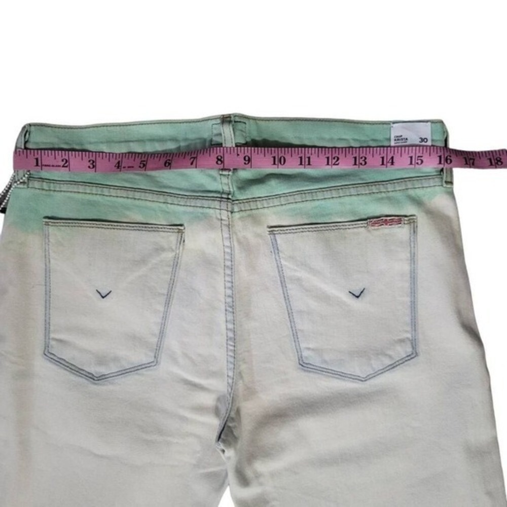 Hudson Jeans Crop Krista Super Skinny Mint Ombre Wash Size 30 - Picture 7 of 13